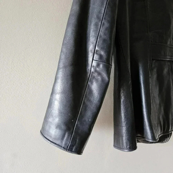 Rudsak Vintage Women's Double Breasted Moto Leather Biker Jacket Black Small. - Picture 15 of 16